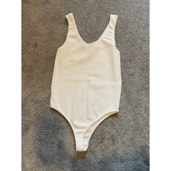 *SOLD* urban planet white ribbed bodysuit - Picture 2 of 4